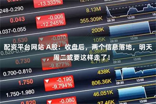 配资平台网站 A股：收盘后，两个信息落地，明天，周二或要这样走了！