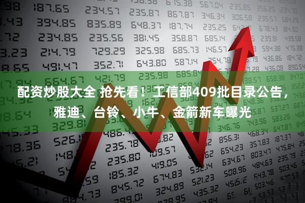配资炒股大全 抢先看！工信部409批目录公告，雅迪、台铃、小牛、金箭新车曝光